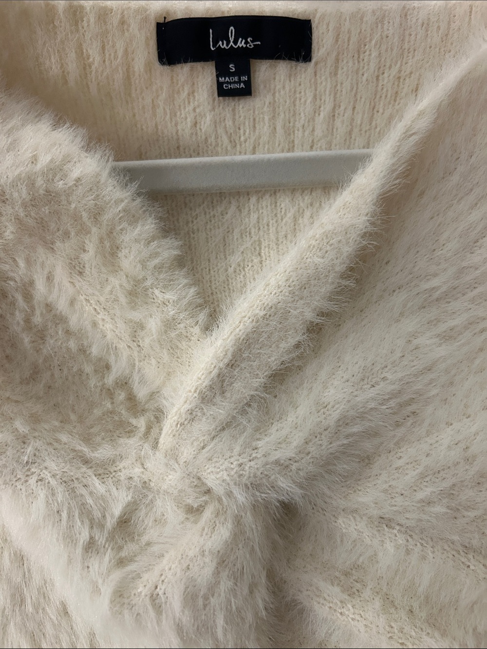 Lulu's Cream Fuzzy Knit Mini Skirt and top set 🔥 - Picture 5 of 8